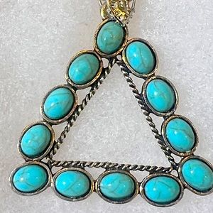Stainless steel turquoise necklace